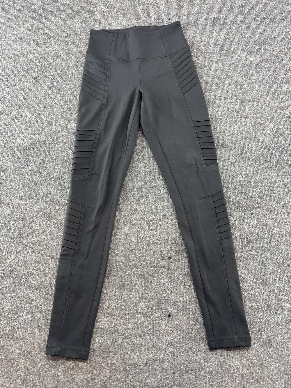 Athleta Leggings Womens XXS Black Delancey Moto Tight High Rise Ankle Zip Pants